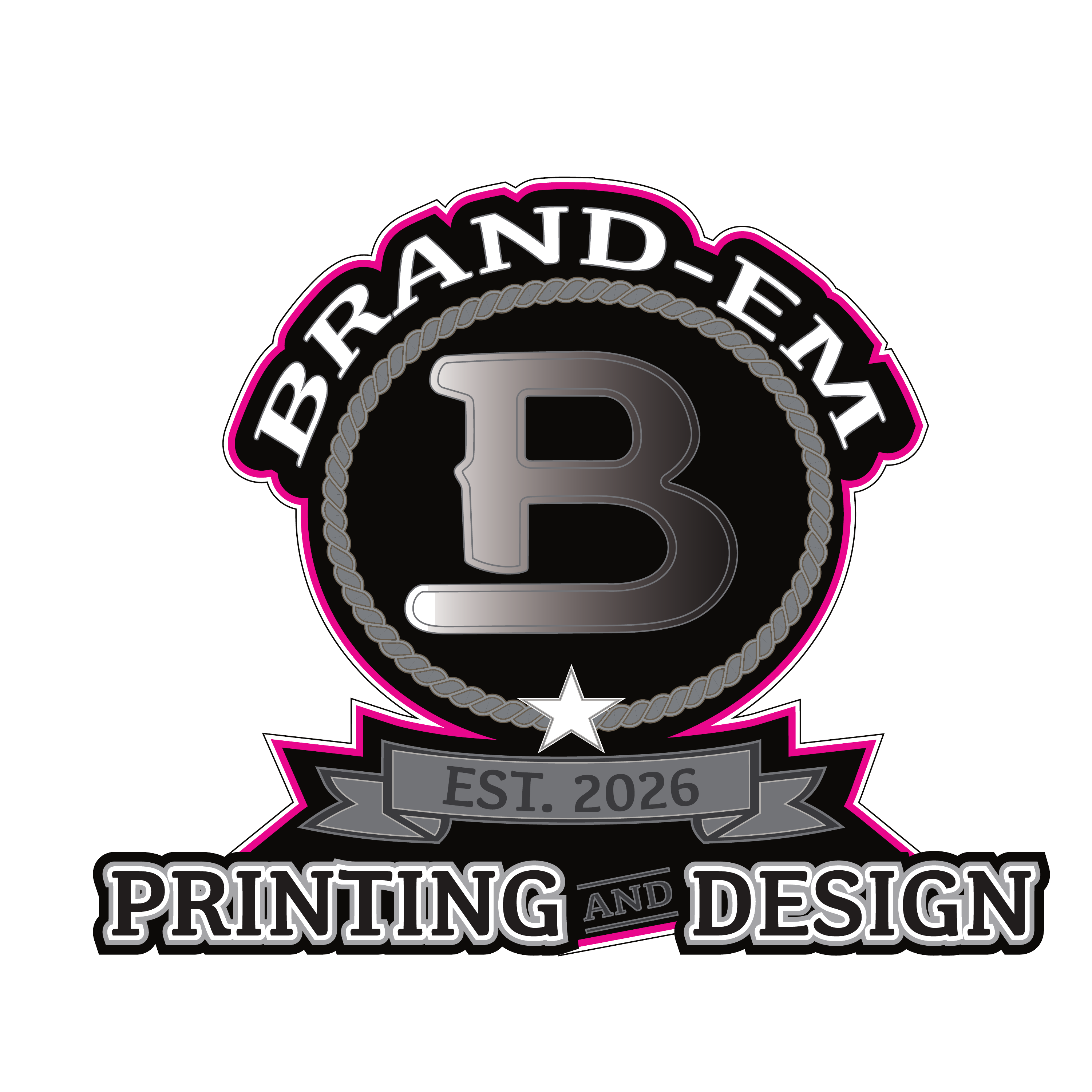 Brand-Em Printing and Design badge logo
